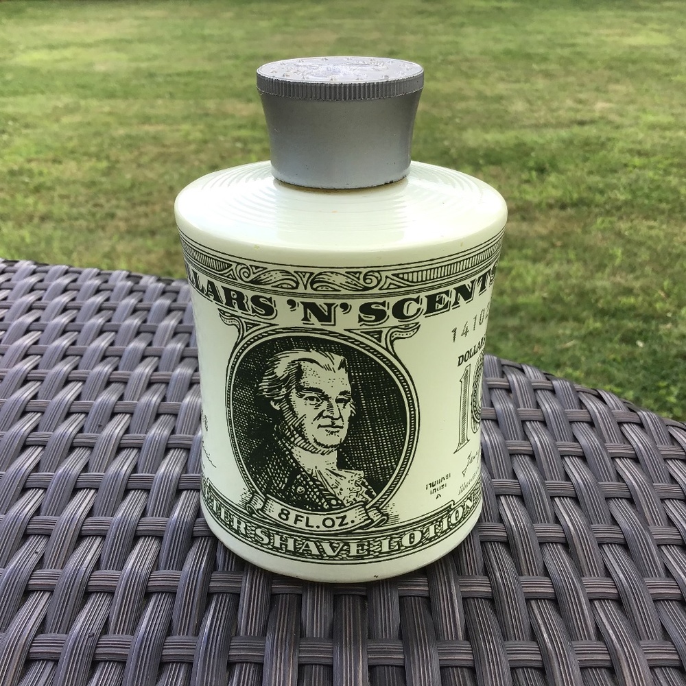 Vintage Avon Dollars ‘N’ Scent Glass Collectors Bottle After Shave Cologne